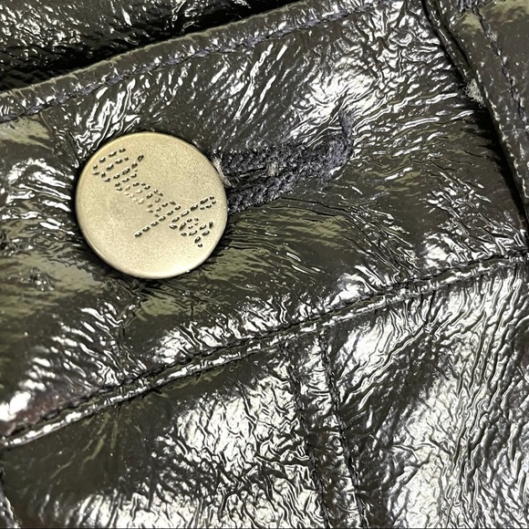 RARE Vintage Wrangler Black Leather vinyl pleather wax Denim Jeans 7 x 32 - Picture 5 of 12